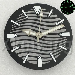 Black Blue Silver Green 29mm Skeleton Watch Dial With Silver Hands and C3 Green Luminous Accents (Black set)