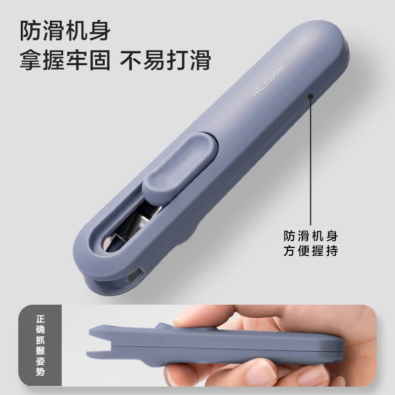 Deli Nusign Portable Hand Paper Clip Dispenser Stapler with 8pcs Metal Refill Clips File Document Clamp Binding Tool Clipper push stapler hand stapler
