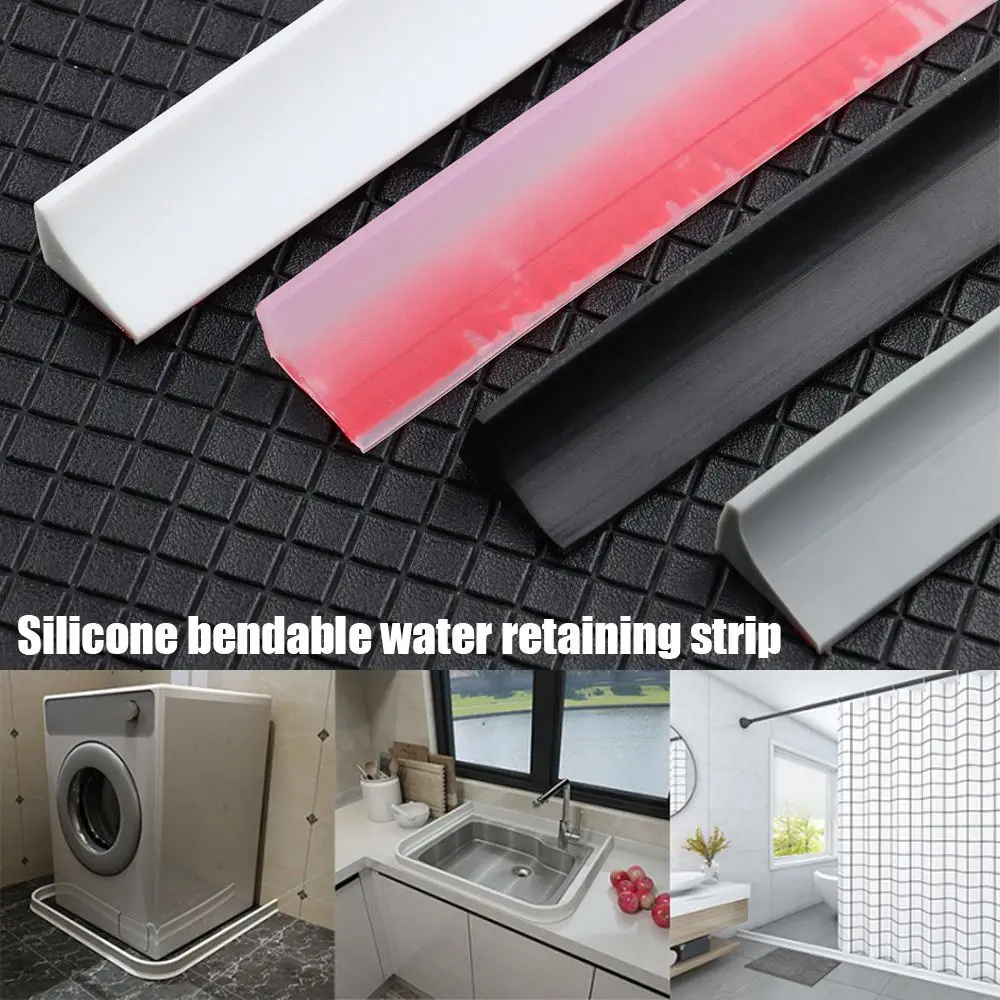 Description Picture 2 of itemSelf-Adhesive Silicone Bathroom Water Stopper Water Retaining Strip Bendable Bathroom Door Washing Machine Shower Dam Barrier