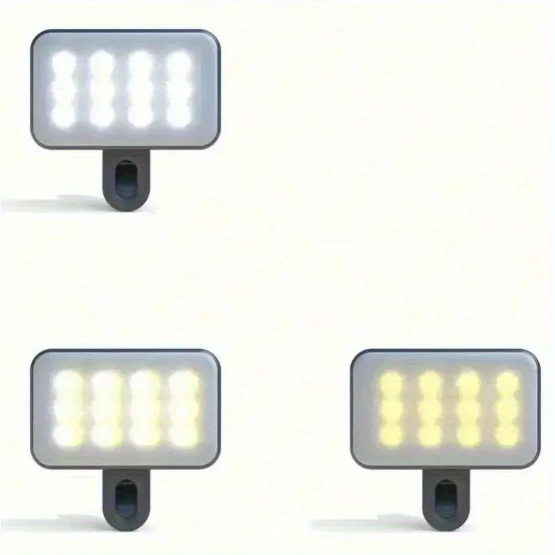 Portable LED Selfie Light Adjustable Brightness Clip-On Phone Camera Rechargeable Fill Light Mobile Phones Computers