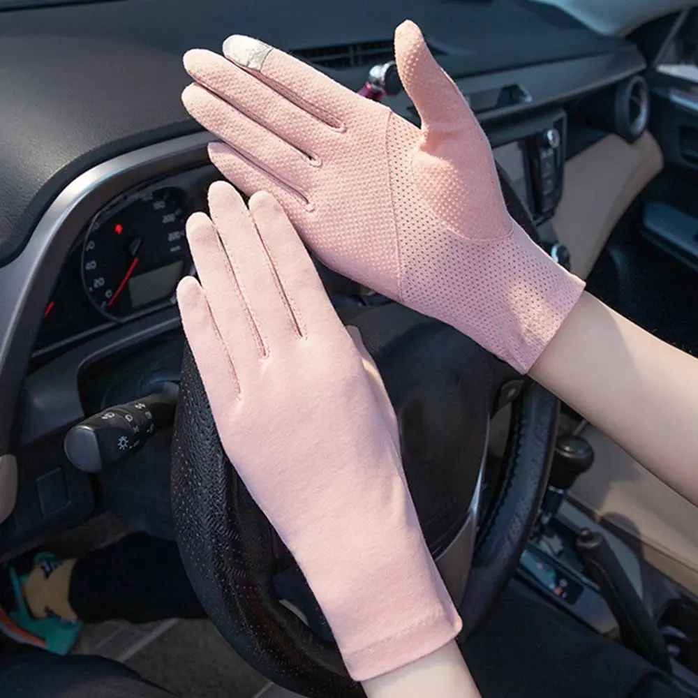 Women Cotton Thin Gloves Touch Screen Outdoor Riding Driving Sunscreen Gloves Breathable Non Slip UV Protection sports gloves,sunscreen gloves,cotton gloves