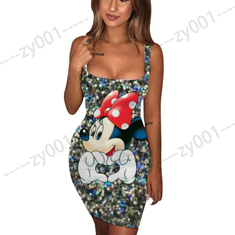 

Disney Summer Dresses 2022 Women's Shirts for Summer Dress Womens 2022 Minnie Mouse Elegant Clothes Beach Outing Beachwear Playa