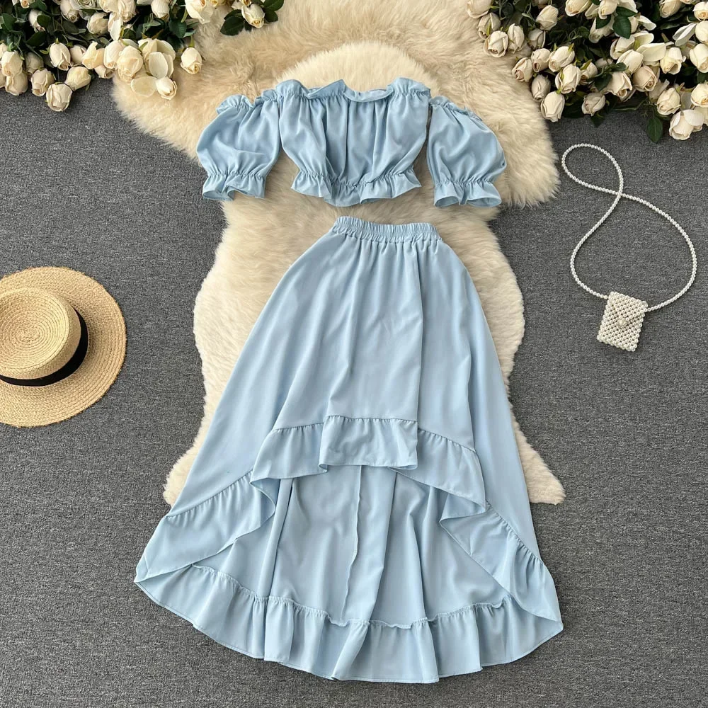 OFF SHOULDER TWO PIECE MAXI SET main image 0