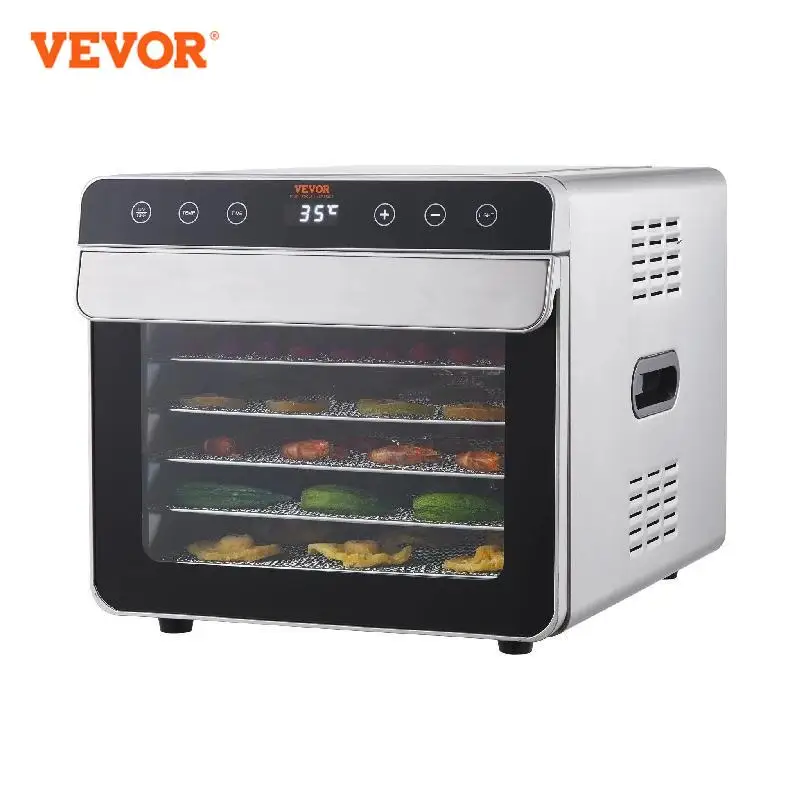 VEVOR 6 Trays Food Dehydrator Machine 700W Stainless Steel Electric Food Dryer w/ Digital Adjustable Timer & Temperature