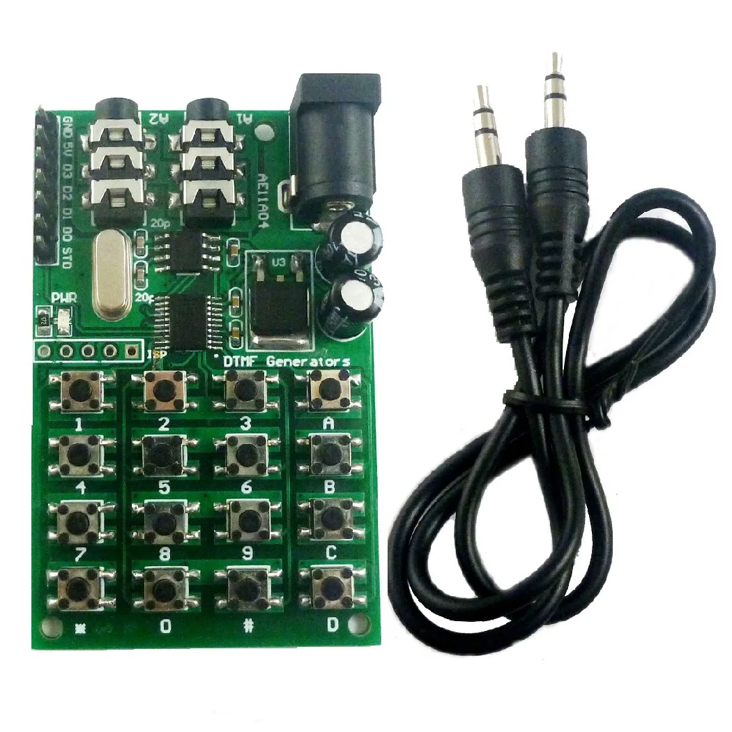 

AE11A04 DTMF Audio Generator Voice Encoder Transmitter Module Dialing Keyboard MCU Control DC 5-24V For MT8870 CE004 CE005