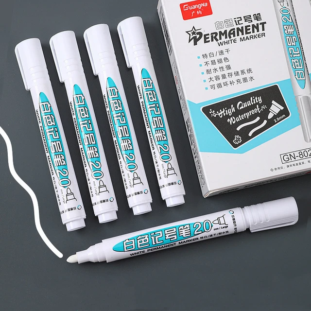 Stylo marqueur blanc huileux, pointe de 6/12mm, marqueur Permanent étanche  pour pneus, Graffiti, peinture à séchage rapide, 1.0mm, 2.0 pièces -  AliExpress