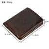 New Fashion Business Men's Wallets Genuine Leather Crazy Horse Leather Short Organizer Wallet Boy Brand Luxury Card Holder Purse 3
