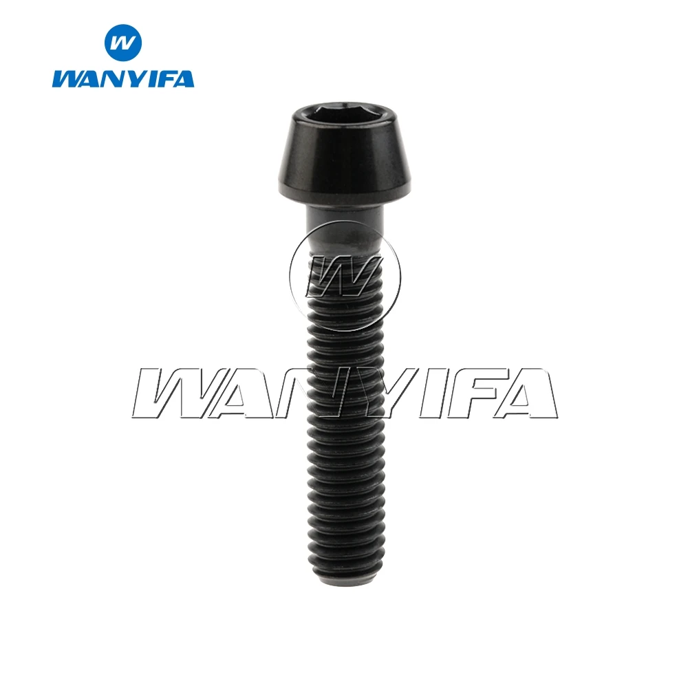 Titanium bolts Titanium Bolt M5x9 16 18 20 25 30 35 40 45 50 55 60mm Allen Key Taper Head Screws for Bicycle Stem Seatpost