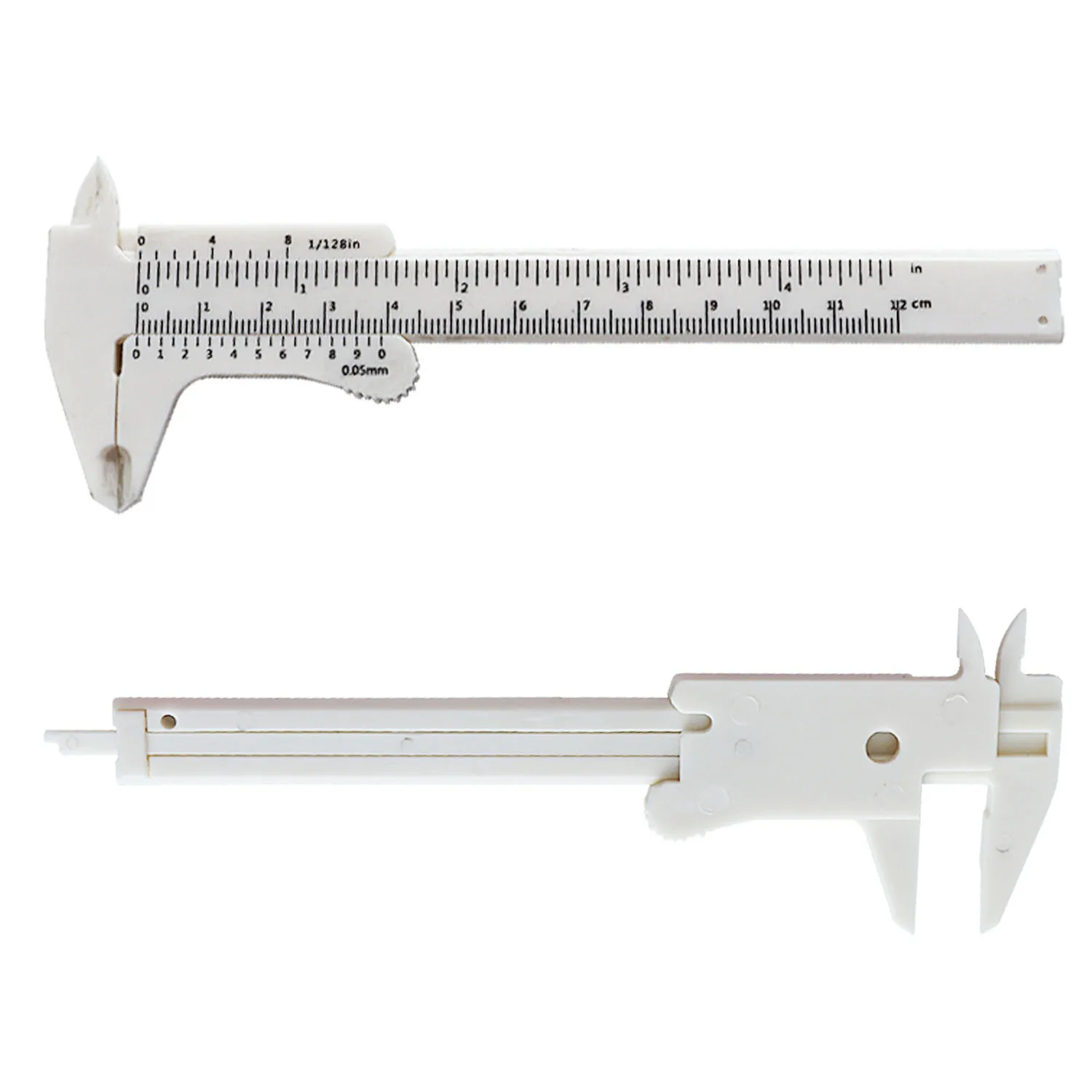 Berbem  Plastic Vernier Caliper High Quality 1Pcs  Double Rule Scale Plastic Vernier Caliper Measuring Student Mini Tool Ruler