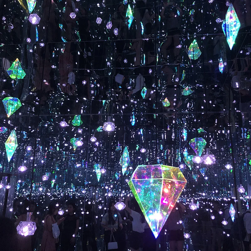 Event Party Supplies Iridescent Diamond Wall Hanging Decoration Wedding Gift Light Pendant Outdoor Background Christmas Decor 5