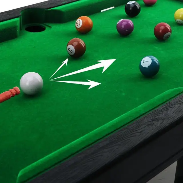 Mini Pool Table Billiards Game Tabletop Pool Set Billiard Table With Balls & Sticks Family Game Portable Pool Table Pool Games 1
