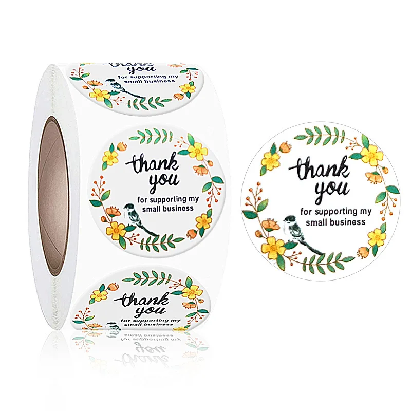 

1inch 500pcs/Roll 25mm Thank You Stickers Envelope Seal Labels Gift Packaging Stickers Wedding Birthday Party Offer Stationery
