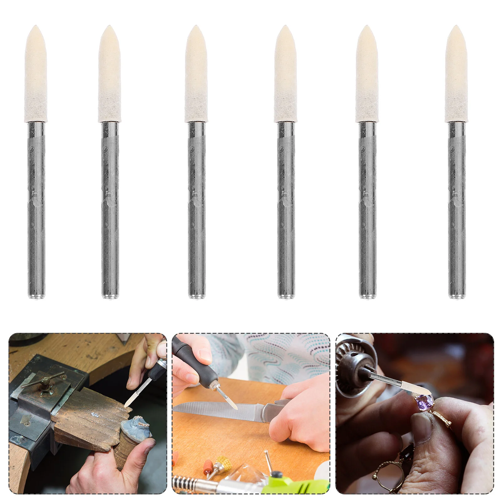 12 Pcs Stainless Steel Grinding Head Wool Felt Polishing Bit Tool Heads Wheel for Glass