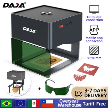 DAJA DJ6 Mini Portable Laser Engraver – Bluetooth DIY CNC Machine for Wood, Leather, Plastic, and Dog Tag Engraving. 1