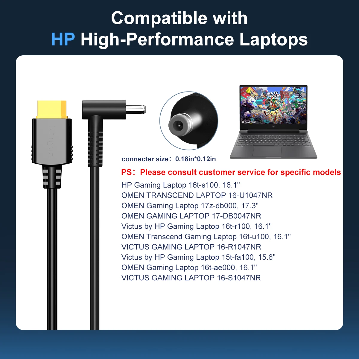 HP 오멘 17 16 15 빅투스 16 15 게이밍 노트북 어댑터 ZBook 퓨리 16 G9 G10 G11 트랜센드 전원 공급 장치 블루 팁용 260W 충전기