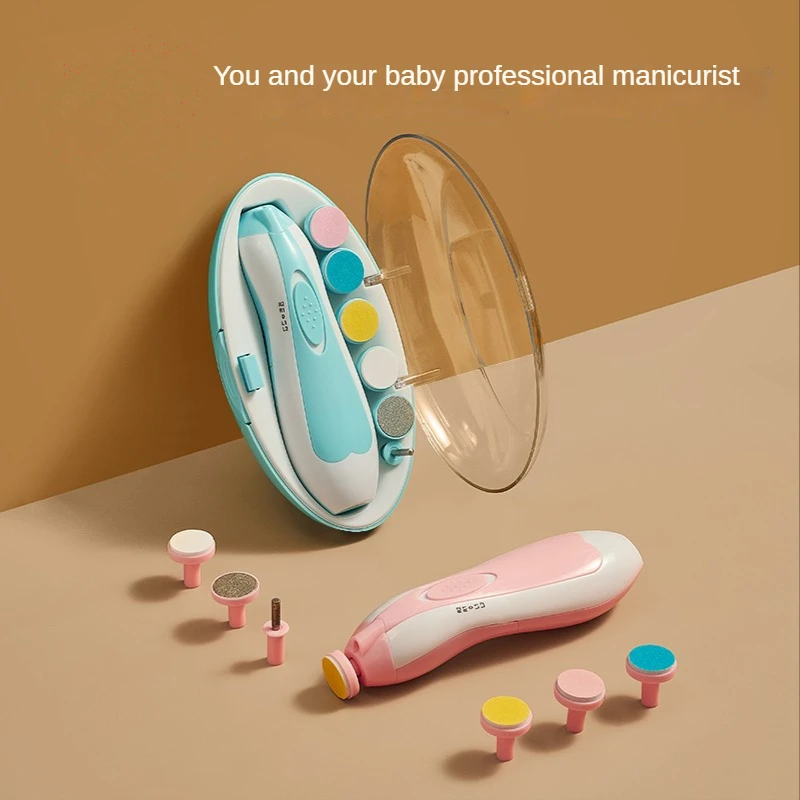 Kids Baby Nail Trimmer Electric Newborn Essential Set Nail Clippers Tools Cutter Care Set Coupe Ongle Bebe With 6 Grinding Heads nail trimmer