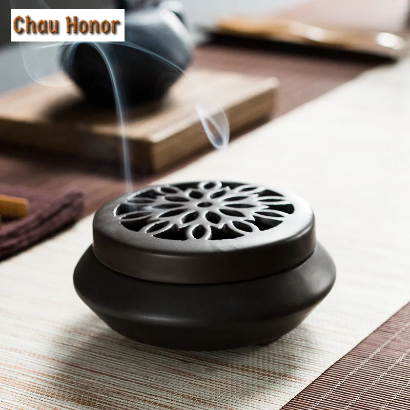 Creative Flat Cover Path Sandalwood Incense Holder Aromatherapy Furnace Zen Smell Distributor Tea Services Equipment Ornaments