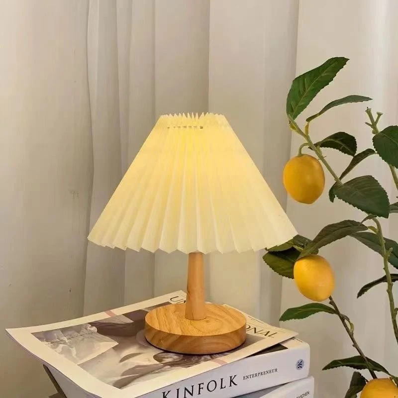 Nordic Pleated Table Lamp DIY Foldable 5V USB 220V Art Atmosphere Bedroom Bedside Night Light Home Decorate 3