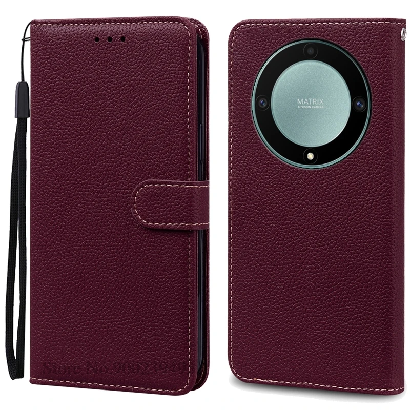 Luxury Leather Flip Wallet Cover for Honor X9A 5G - Premium Silicone Protection