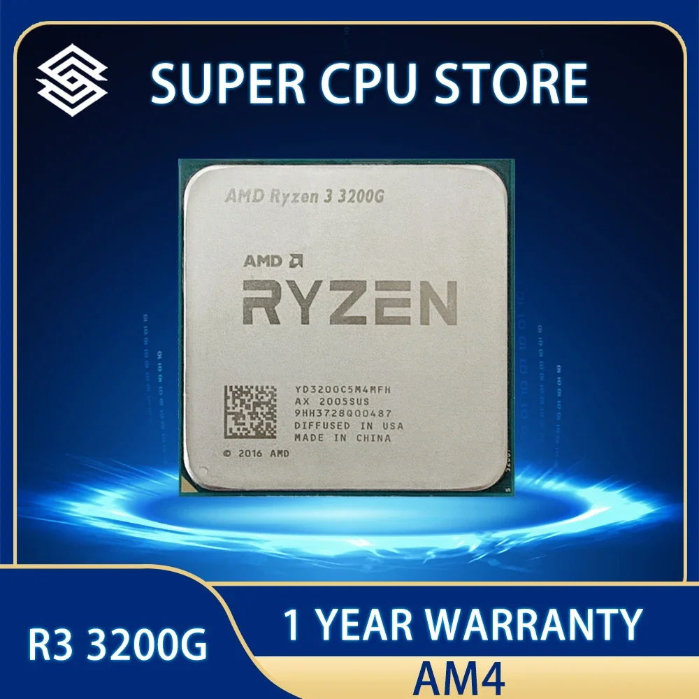Processore Amd Ryzen 3 3200G R3 3200G L3 = 4M Yd3200C5M4Mfh 3.6 Ghz Quad-Core Quad-Thread 65W Socket Cpu Am4