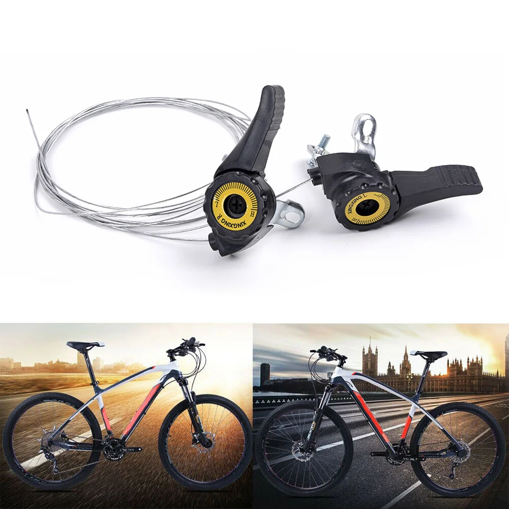1 Pair Bicycle Shifter bicycle shift lever 15/18/21 Speed UniversalLever Mountain Bike With Cable Trigger Gear Shift Levers Bicycle Deraille