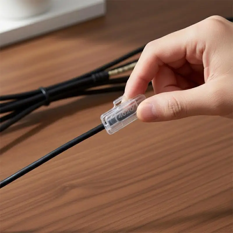 HOMMMME100pcs 케이블 라벨 태그 박스 플라스틱 케이블 타이 마커 와이어 사인 이름 홀더