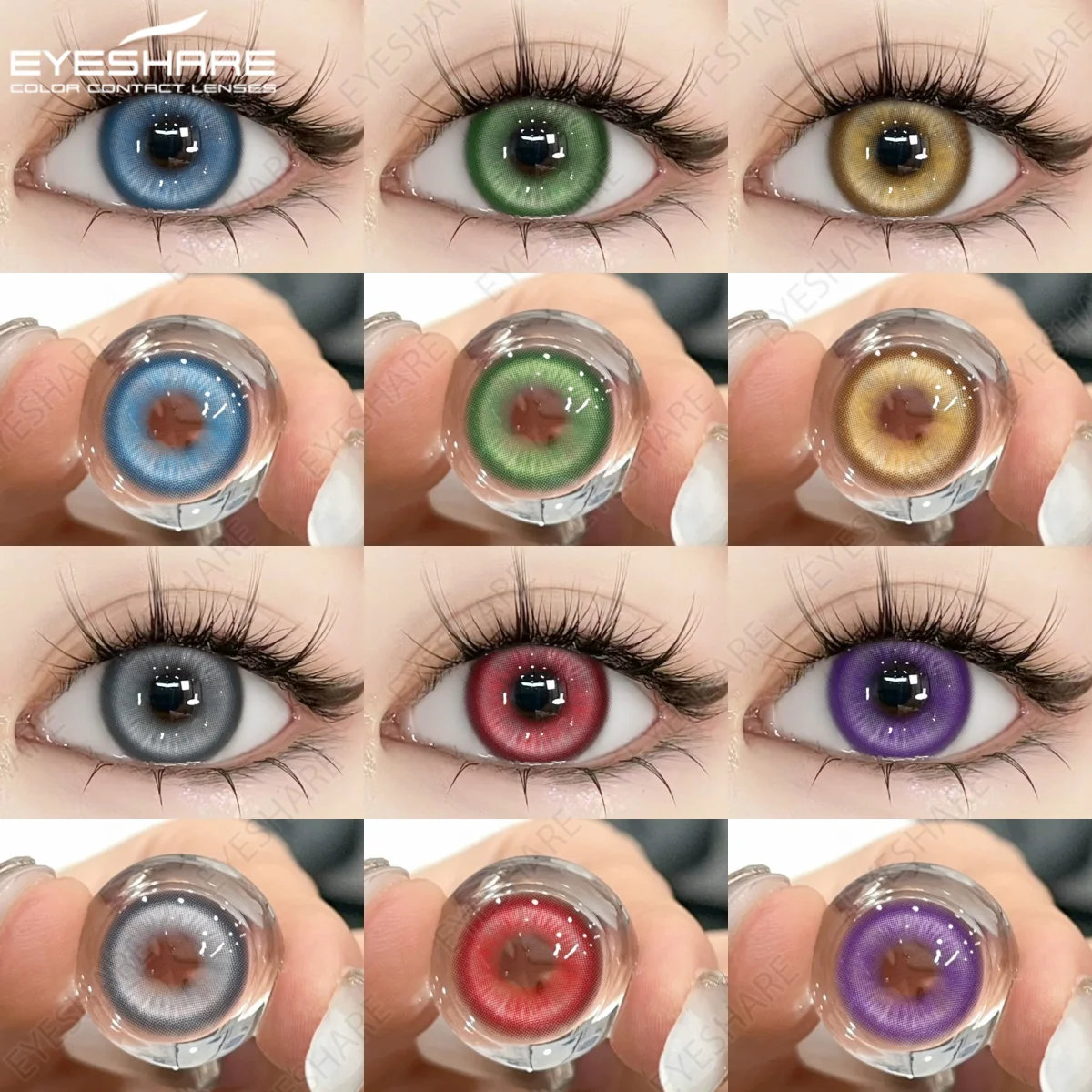 Contact Lenses 1Pair EYESHARE Cosplay Halloween Blue Anime Colorful Red Eyes Pink Green