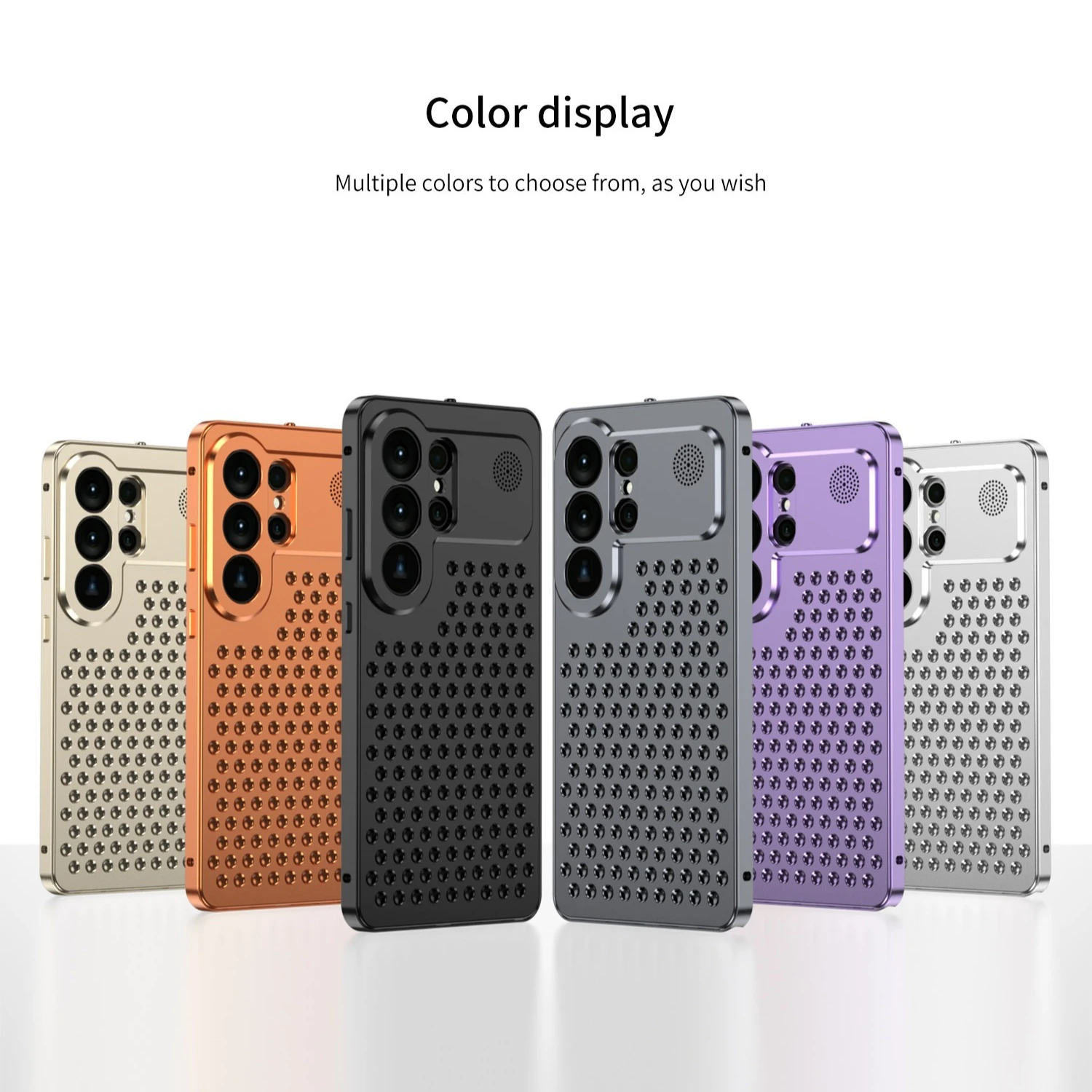 Elegant Hollow Out Metal Frame Phone Case with Heat Dissipation and Fragrance Feature