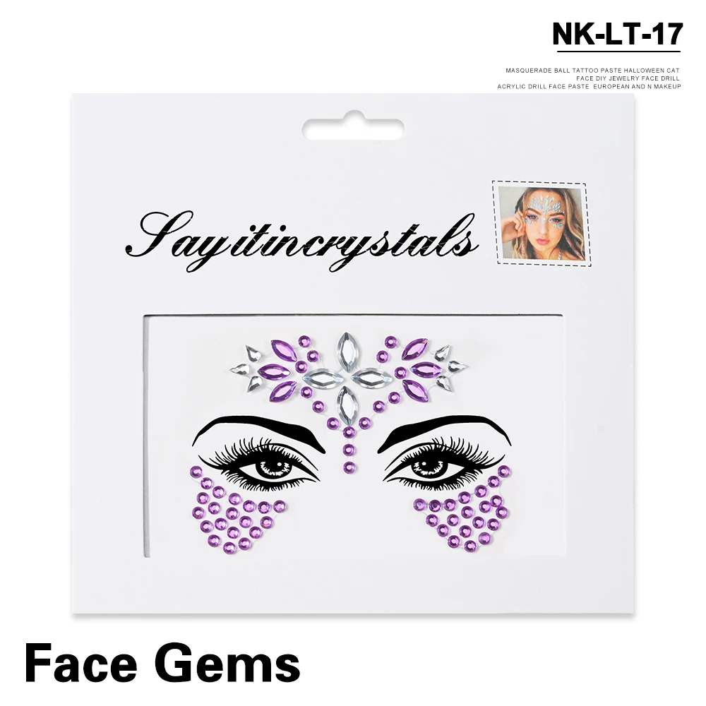 Sparkling Rhinestone Face Tattoo Stickers