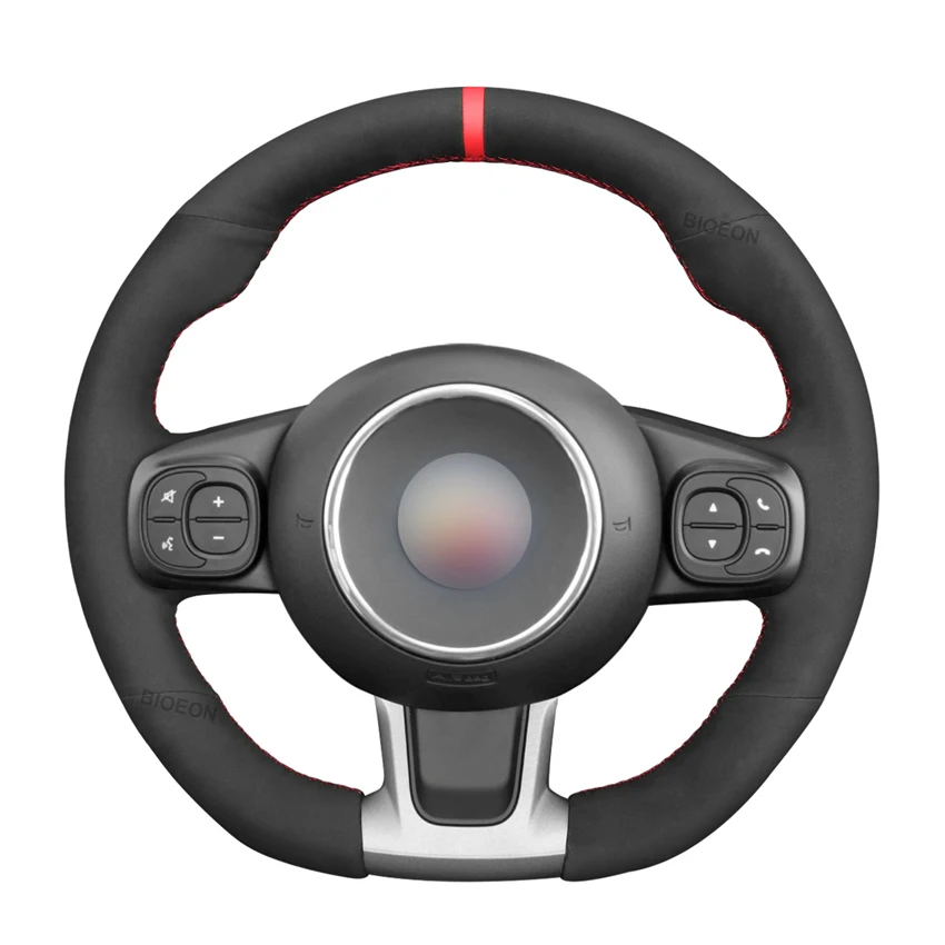 

Hand-stitched Black Suede Steering Wheel Cover for Abarth 595 595C 695 695C 2016 2017-2021 Fiat 500 500C