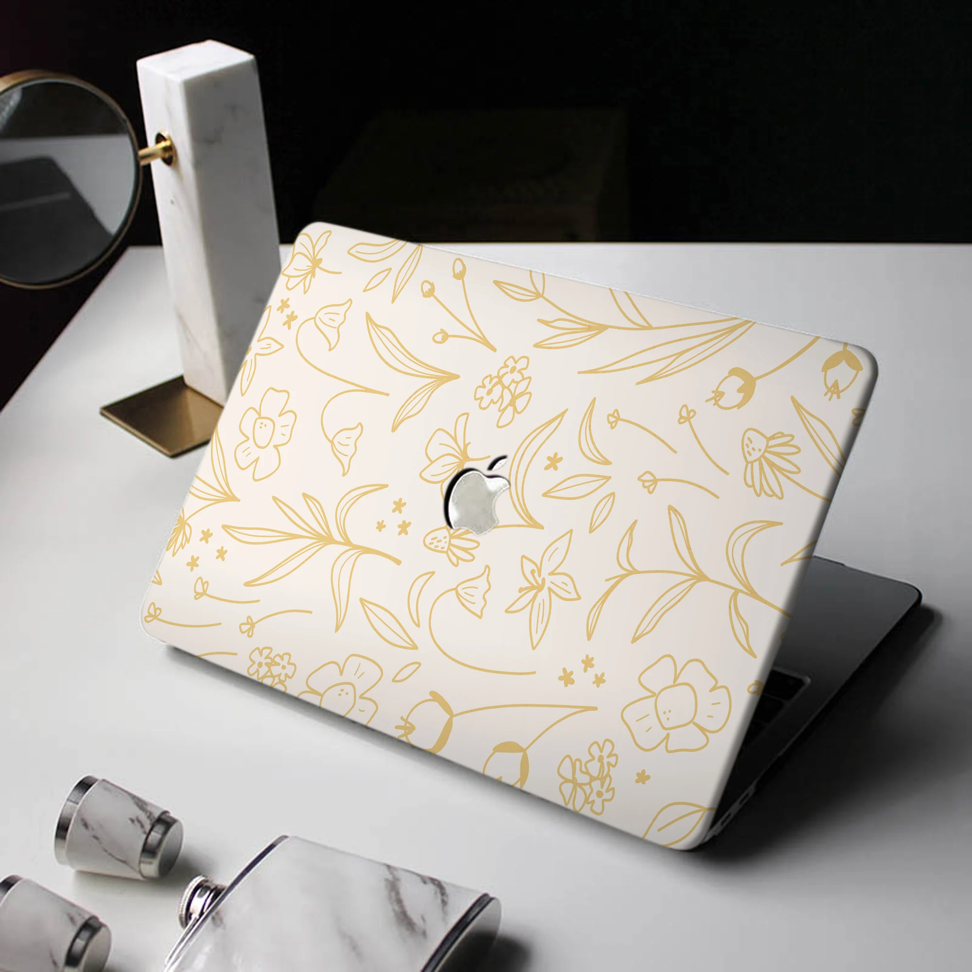 Estojo Rígido Floral de Flor Minimalista para Macbook Pro Case 13 A1708 A2338 m1 2023 Funda 14 2023 ar 136 m2 2023 A2681 - Imagem 2