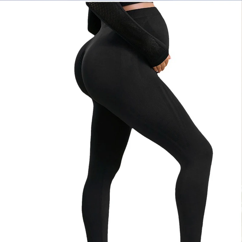 New Pregnant Women's Yoga Pants High Waist Hip Lift, Slim Fit Nude Feel Peach Hip Sports Tights Pregnant Yoga Clothing 5