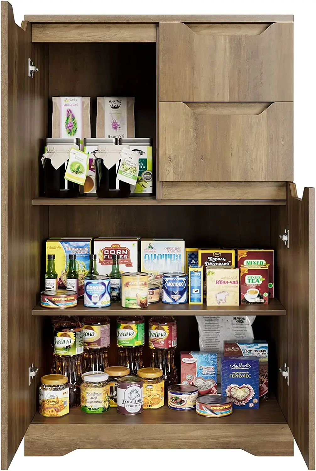 Homfa Kitchen Food Pantry Cabinet, 63.5'' Tall Storage Cabinet
