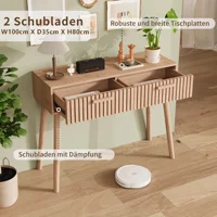 Table console multifonction en bois moderne, table d'appoint pour salon, chambre, bureau, table de canapé, couleur bois naturel 3