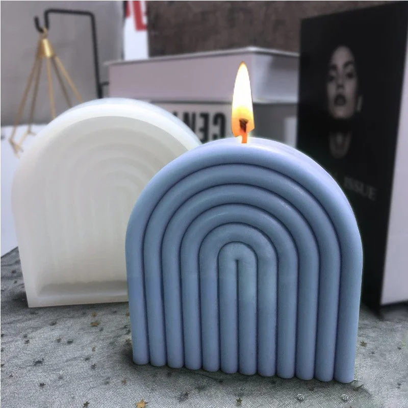 Silicone Candle Mold Silicone Mold Aromatherapy Candle Mold 3D Geometric Arch Silicone Candle Mold Handmade