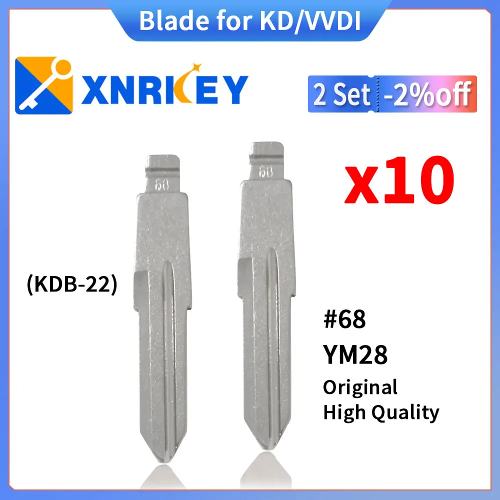 

XNRKEY 10 Pcs 68# YM28 Original High Quality Blade for KD/VVDI Remote Key Replacement Metal Blank Uncut Blade