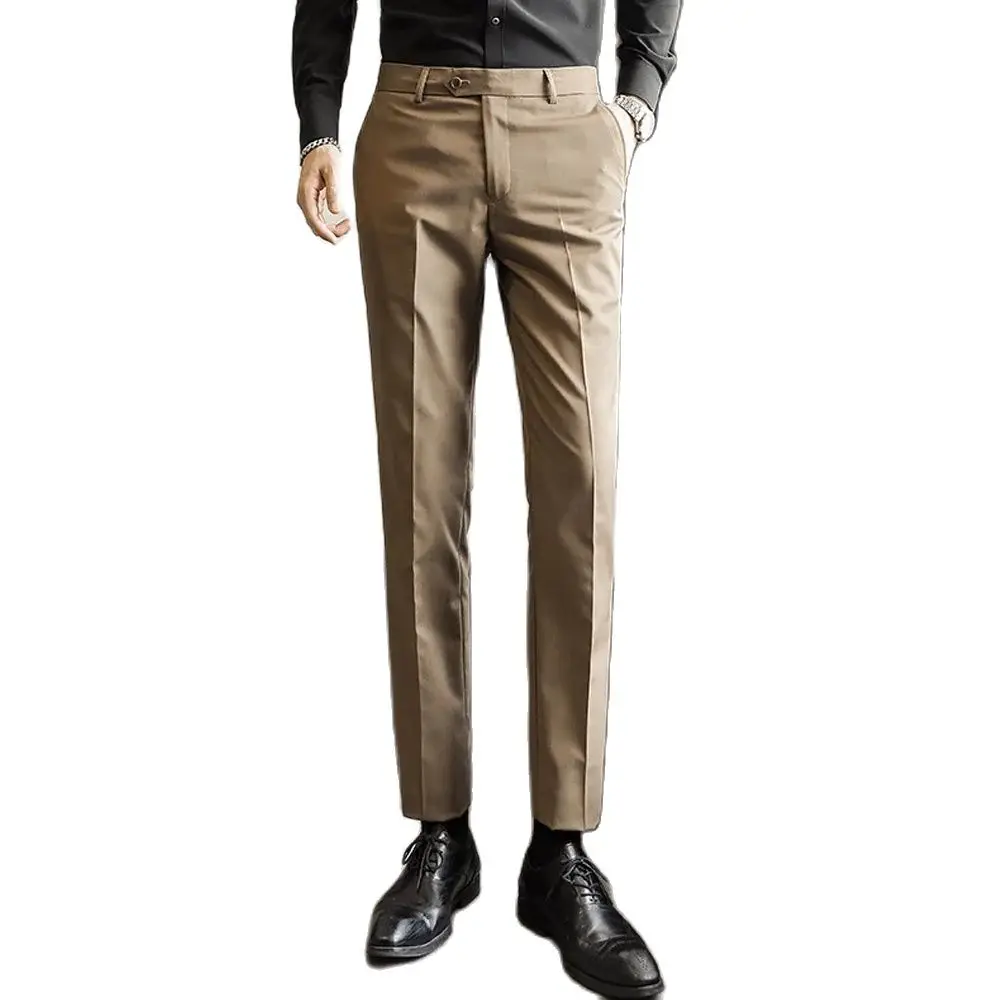 

LadiguardPlus Size Mens Elegant Suits Pants 2023 Korean Style Chic Wedding Pants Green Yellow Office Business Man Suit Trousers
