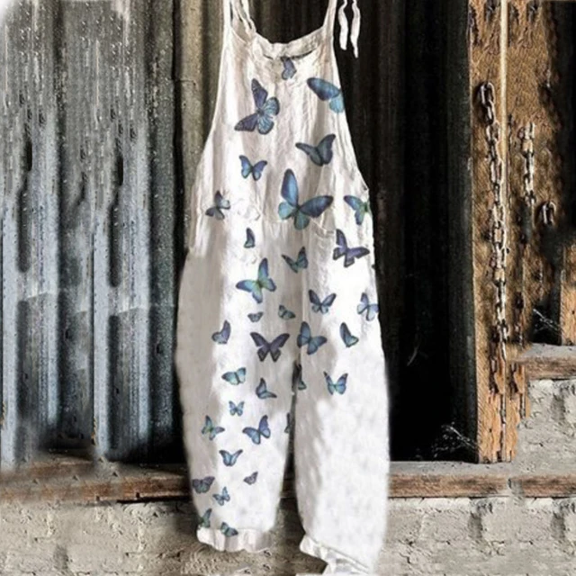Buy KissonicWomen's Baggy Comfy Overalls, Casual Cotton Loose Fit Wide Leg  Jumpsuits with Pockets Online at desertcartINDIA