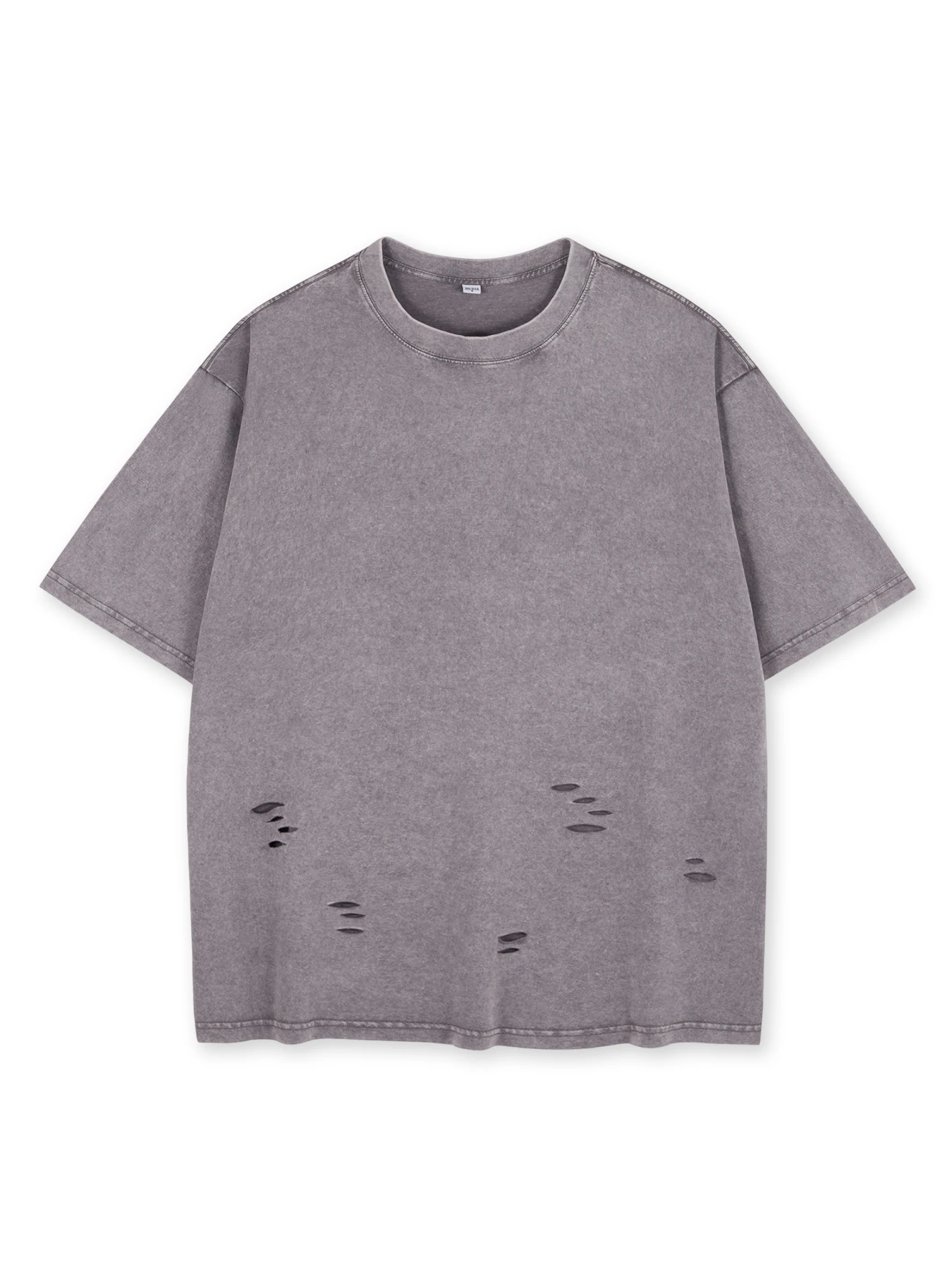 2025 New Washed Solid Color T Shirt Set Trendy Street Torn Short Sleeve Classic Multicolor Cotton Shorts Loose Sports Suit