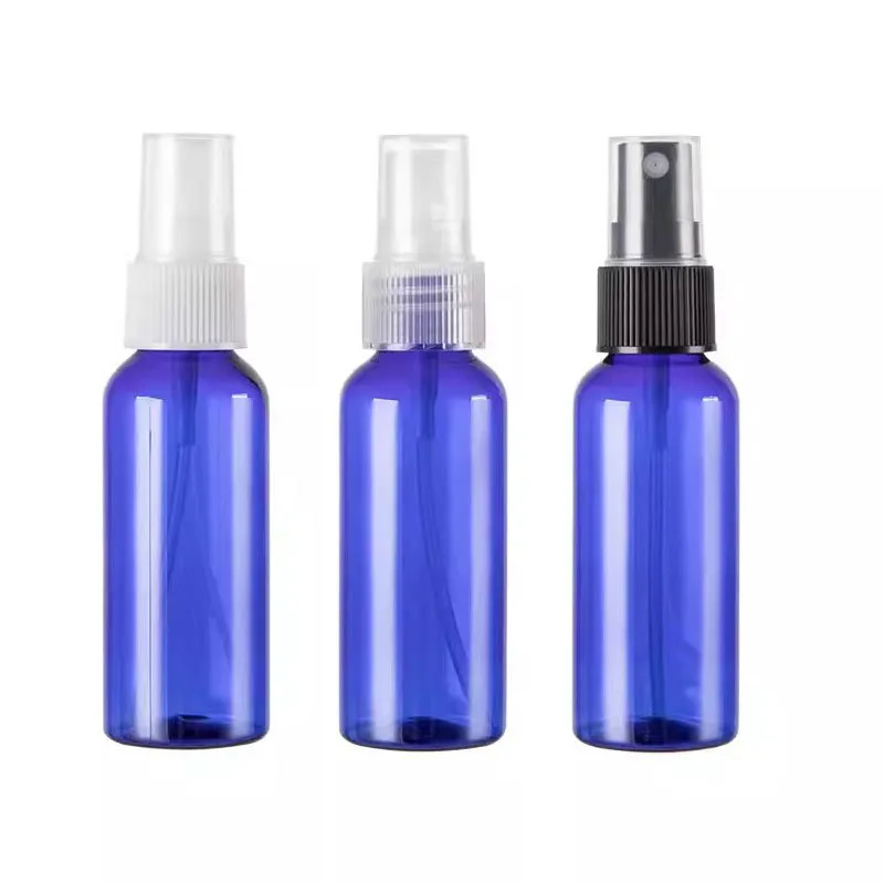 

50PCs 50ML Spray Pump Bottle Blue Plastic Cosmetic Container Empty Perfume Refillable Bottle With Mist Atomizer Liquid Bottling