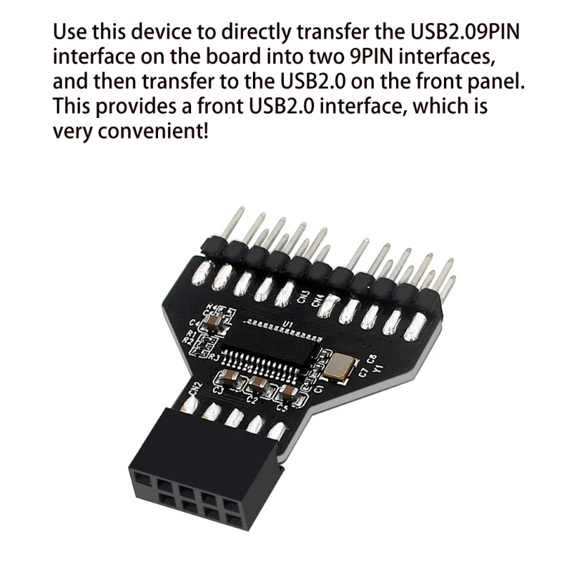 마더 보드 USB2.0 9 핀 9PIN 확장 회로 보드 1-2 확장 분배기 컴퓨터 액세서리 DropShipping