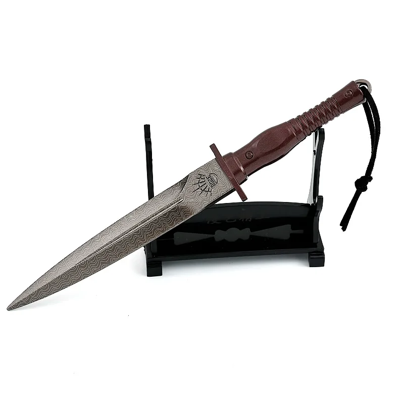 21.5cm Arena Breakout Game Peripheral Weapon Model Assault Knives Holster All Metal Crafts Ornament Collections Boys Gifts