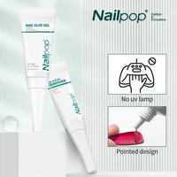 Nailpop Quick Drying Solid Nail Glue with Remover for Press On Nails Tips No Need for UV Lamp Long Lasting Fake Nails Glue Kit 1