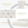 Dining Room Chairs Set of 2,Tufted Upholstered Back Lion Pull Ring, Elegant Rhomboid Pattern Nail Head Trim, Armless Chairs 2