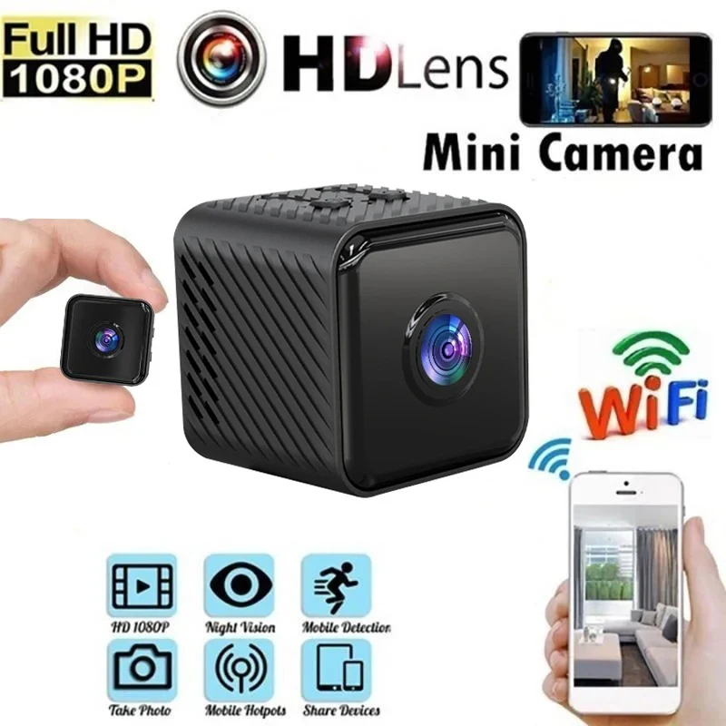 Mini Telecamera Ip 1080P Hd Micro Videocamere Wireless, Telecamera Sportiva, Telecamere Wifi Di Sorveglianza Di Sicurezza Smart Home