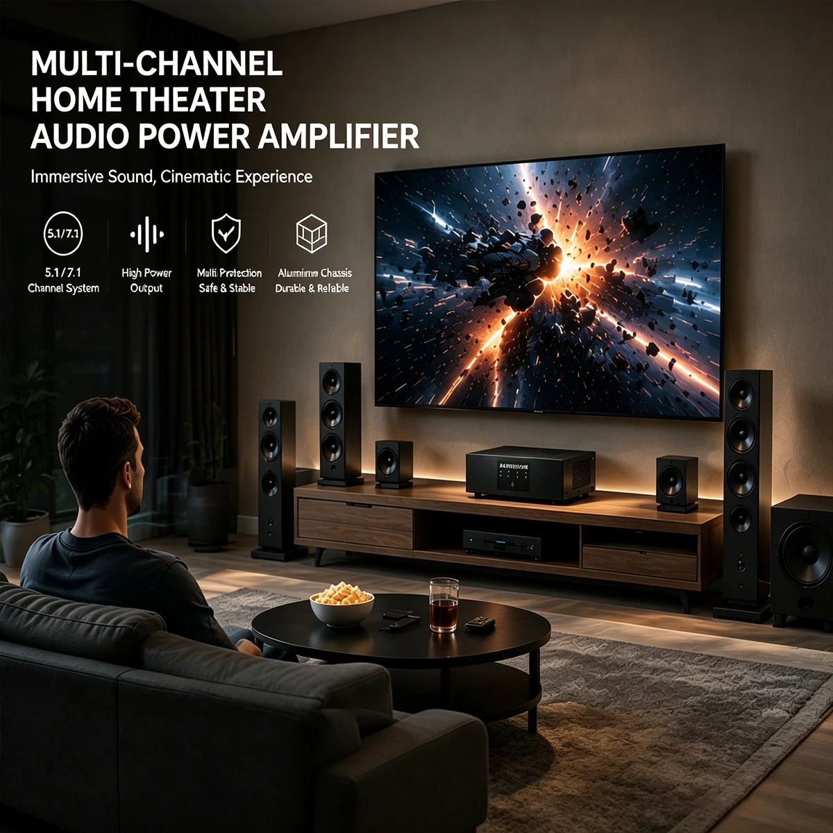 ALSOZONE PAM252/253/254 HiFi 파워 앰프 250W/Ch GaN SMPS PBTL 앰프 싱글 엔드/밸런스드 입력 자동 트리거 오디오 앰프