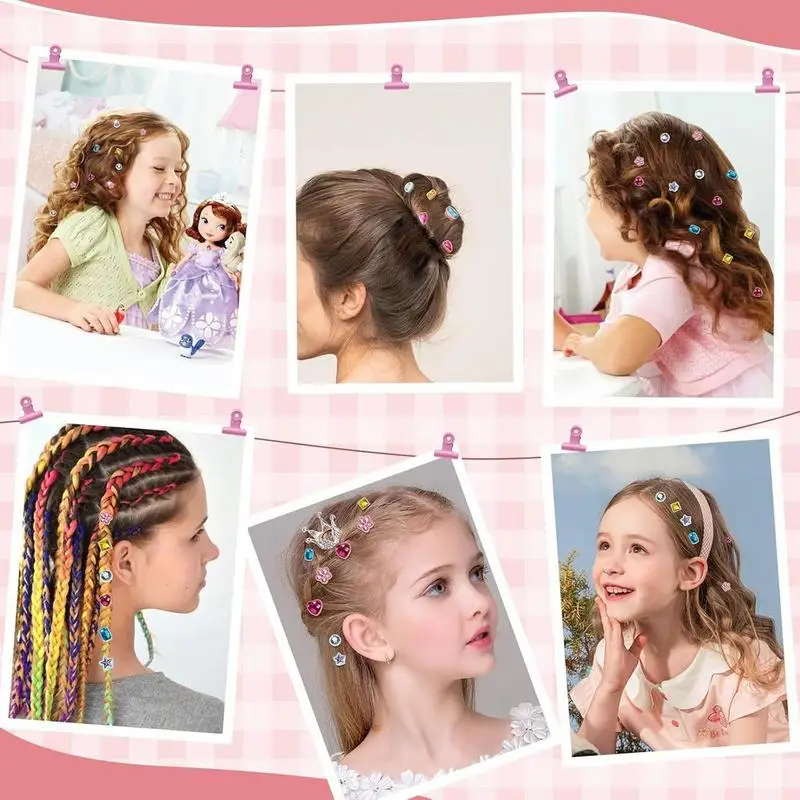 Hair Gem Stamper Kit Bling Styling Rhinestone Jewels Tool Hair Styling Toys with Reusable Rhinestones for Kids Children Girls