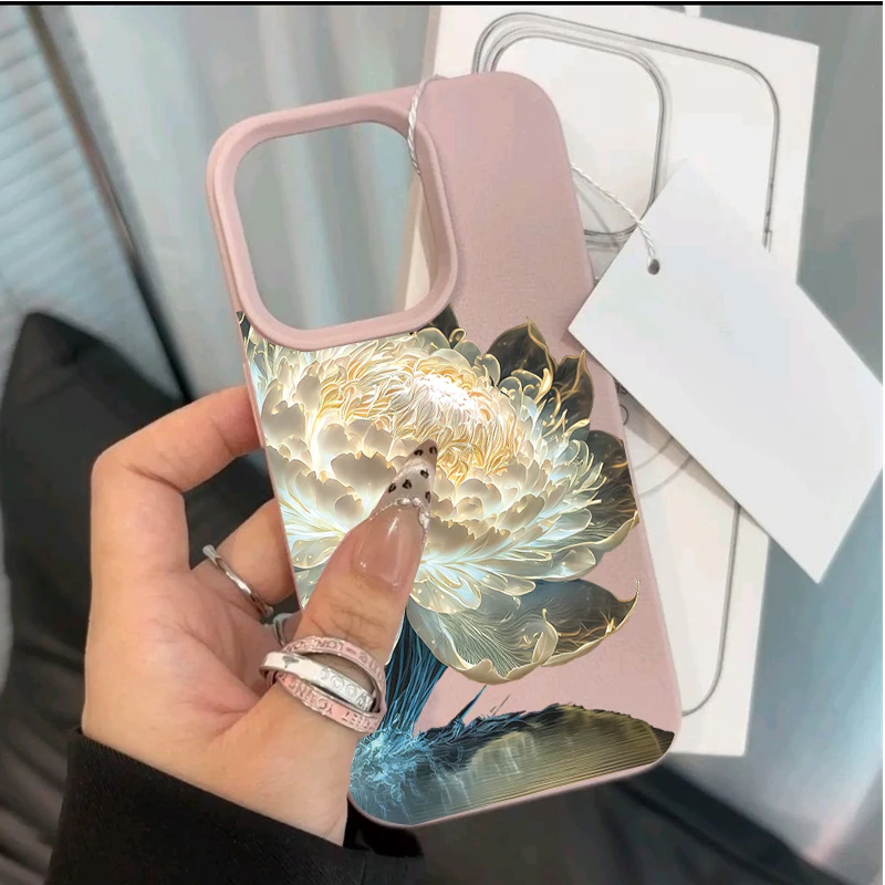 Korean Floral Design Soft Phone Case with Enhanced Protection