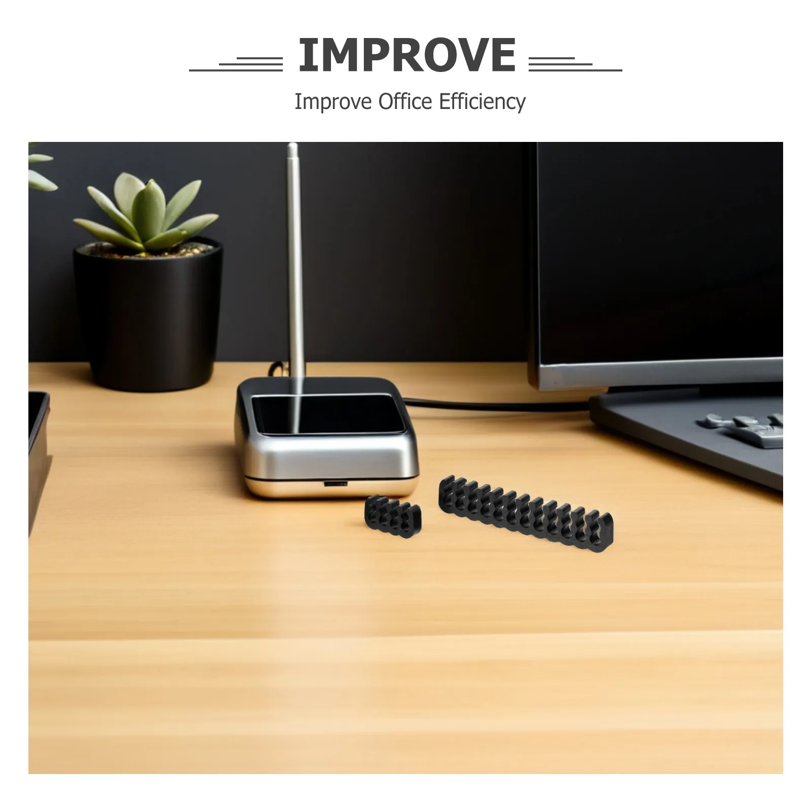 24개 데스크 케이블 정리용 빗 - 충전 케이블용 플라스틱 코드 홀더 클립 USB 연장 코드 책상 아래 와이어 관리용