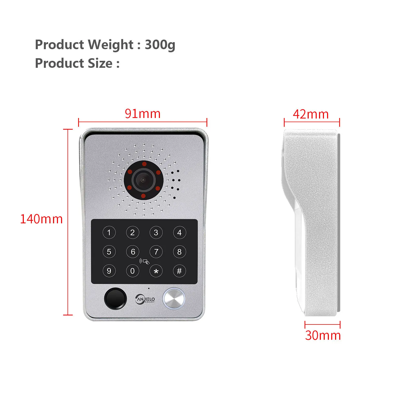 ANJIELO Fingerprint 5in1 Unlock Tuya Smart Visual Phone Video Intercom System Vi